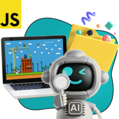 Язык программирования JavaScript + AI. Проектное обучение + геймификация + AI-помощники - КИБЕРшкола программирования для детей, компьютерные курсы для школьников, начинающих и подростков - KIBERone г. Верхняя Пышма